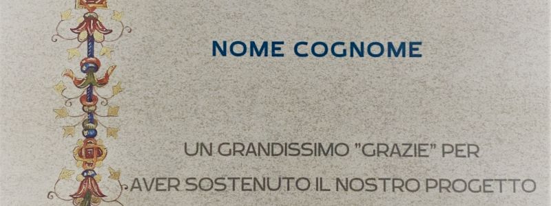 APERTIVO CON UN NOSTRO VOLONTARIO con consegna di pergamena e braccialetto